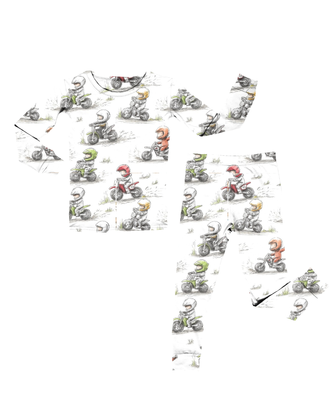 Pyjamas motocross 2-10 ans