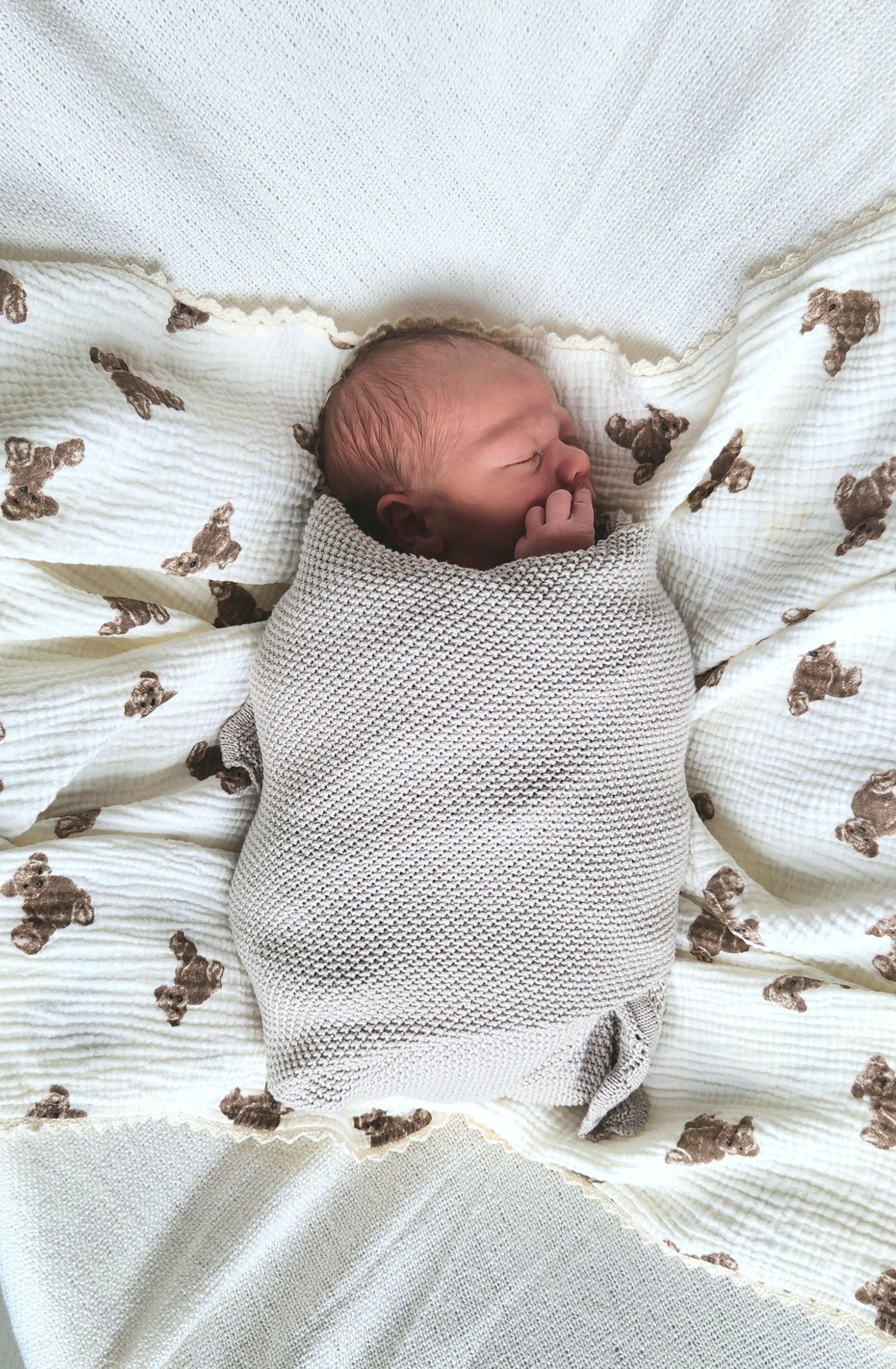 Lange en mousseline de coton bio – Ours en peluche | ba.be.O Canada