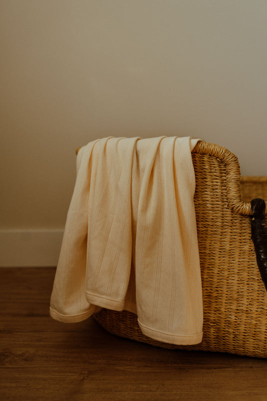 Pointelle Swaddle Blanket - Buttercream Yellow