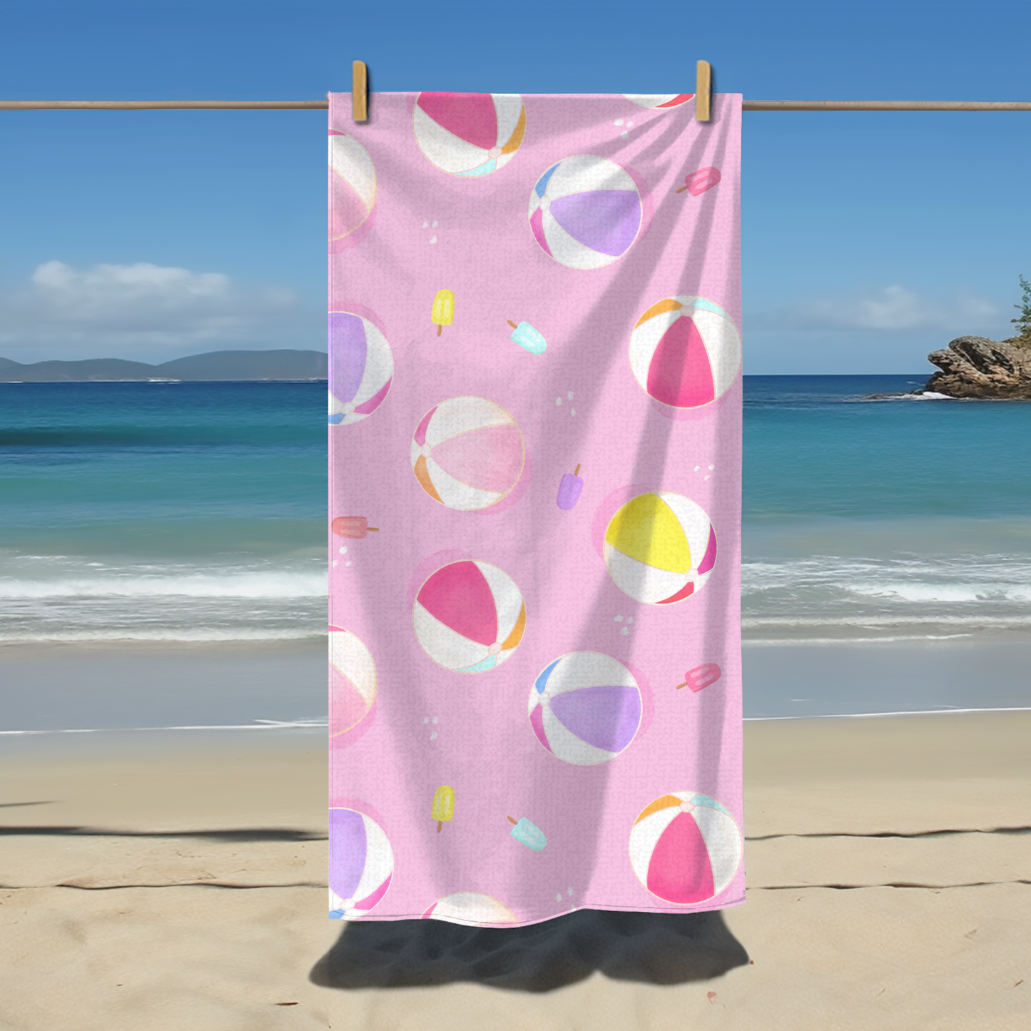 Beach towel balloons