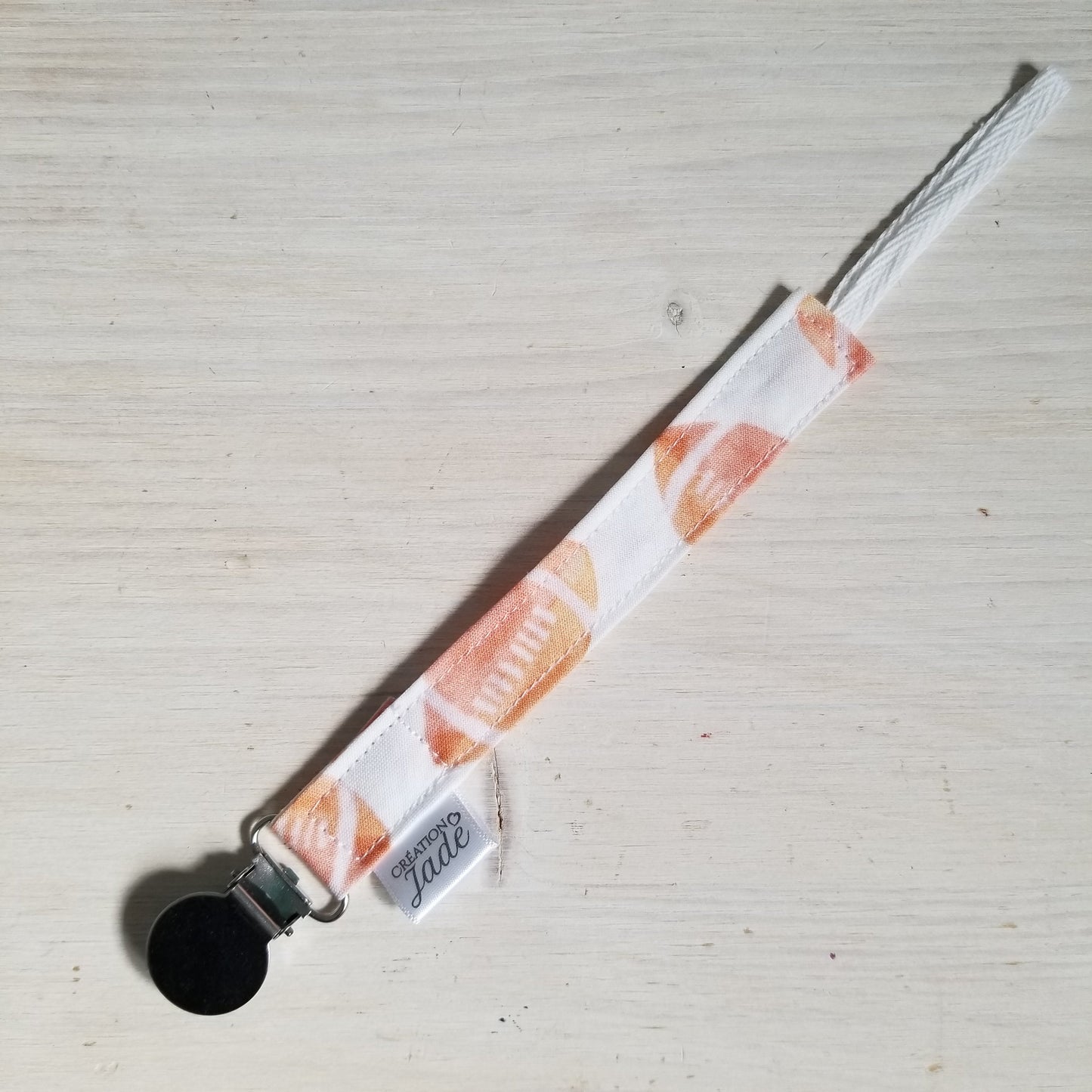 Nouveauté - Attache-suce Tissu - Clip inox - Football