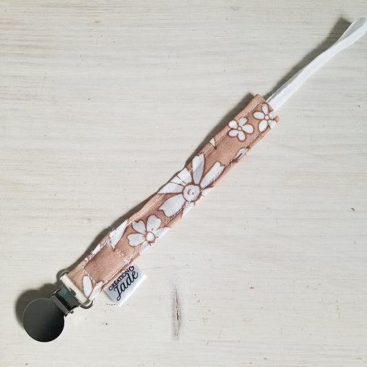 Nouveauté - Attache-suce Tissu - Clip inox - Dune