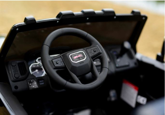 Voiture électrique GMC Sierra 24V améliorée 2026 pour enfants, 2 places, avec télécommande