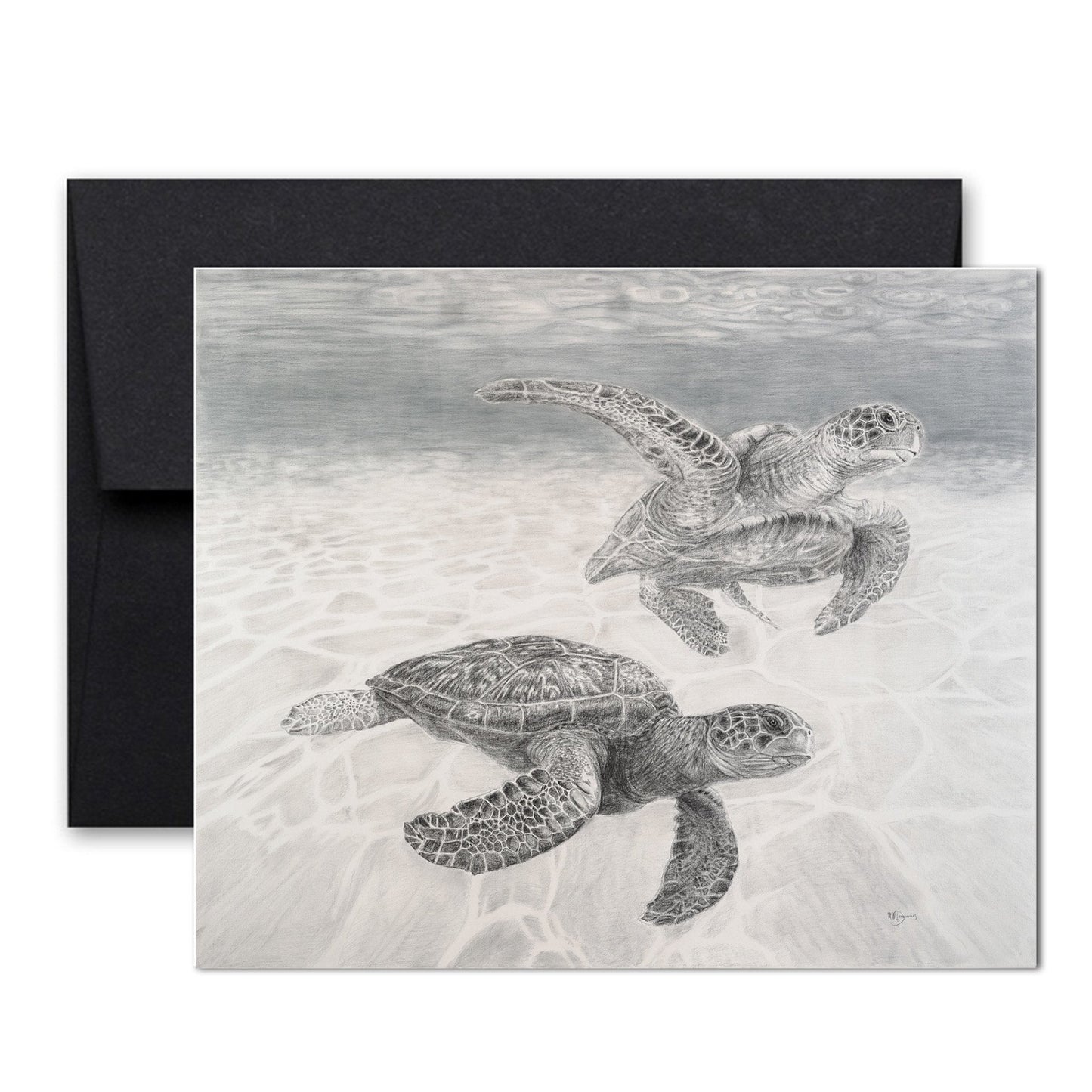 Carte de vœux Tortues marines