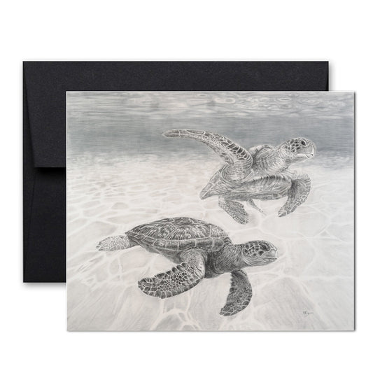 Carte de vœux Tortues marines