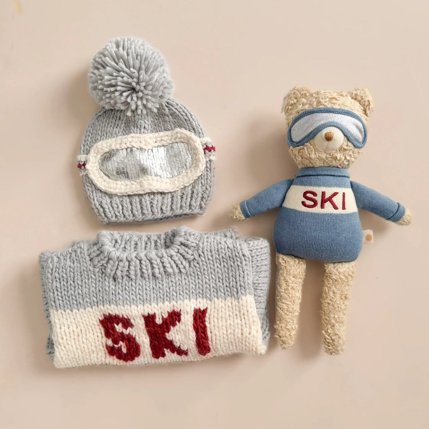 Bonnet masque de ski | Gris Bowie | The Blueberry Hill