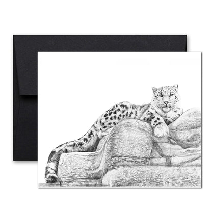 Snow leopard greeting card - collaboration with  La Fondation du Zoo de Granby