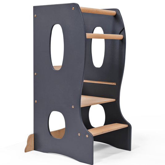 Tour Montessori stable : Chaise évolutive en bois - Grise