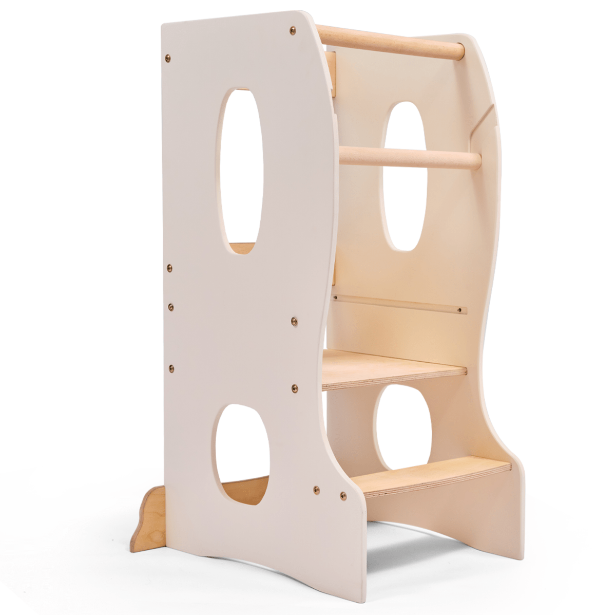 Tour Montessori stable : Chaise évolutive en bois - Ivoire