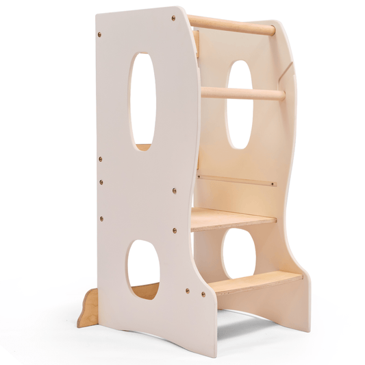 Tour Montessori stable : Chaise évolutive en bois - Ivoire