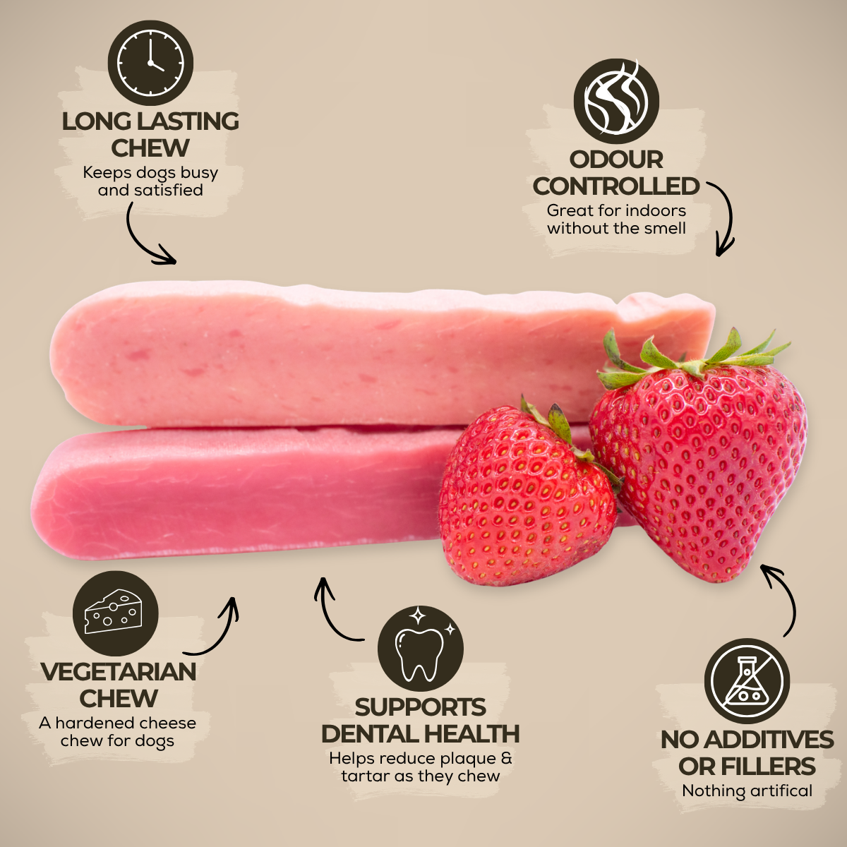 Strawberry Himalayan Yak Chew (MEDIUM)