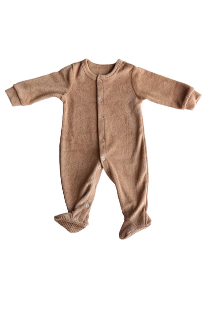 Grenouillère en éponge Caramel