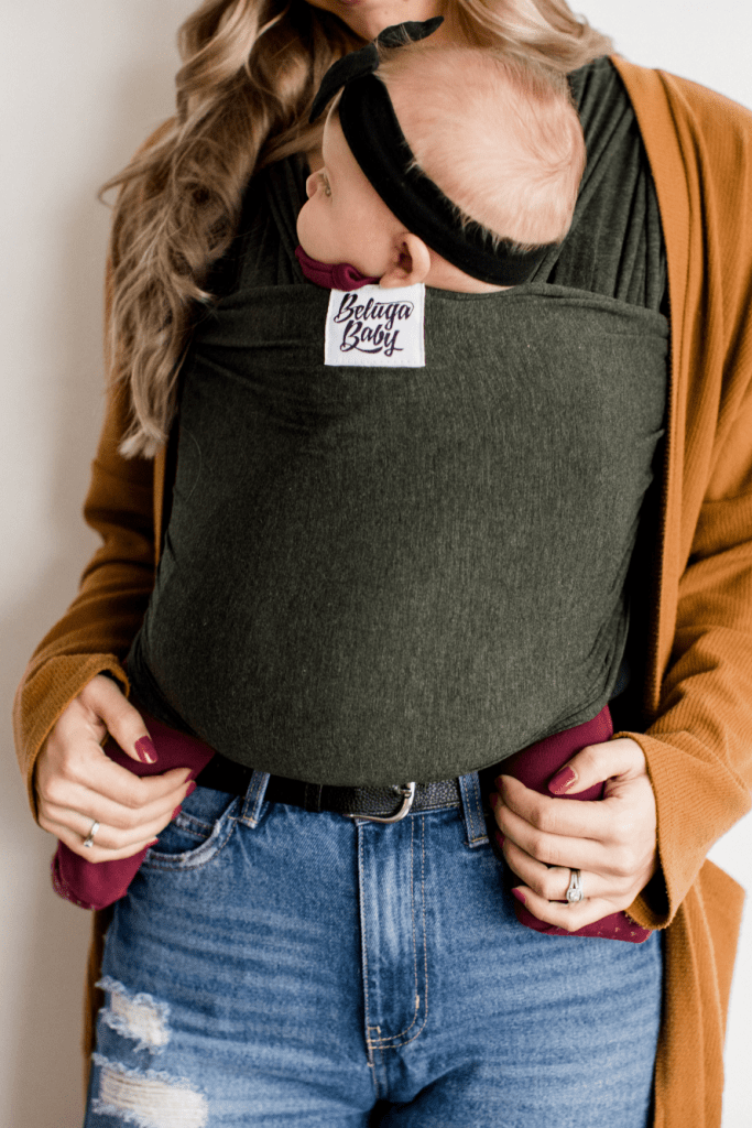 Écharpe de portage Beluga Wrap – The Jessica, vert chiné