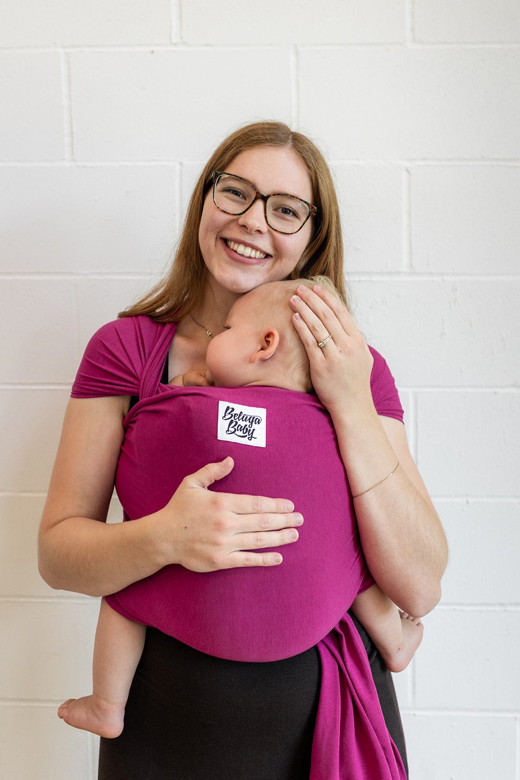Écharpe de portage Beluga Wrap – Raspberry Glow, magenta