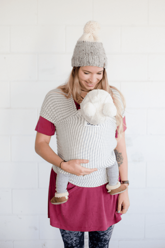 Beluga Wrap Baby Carrier – Shannon, Light Grey Stripe