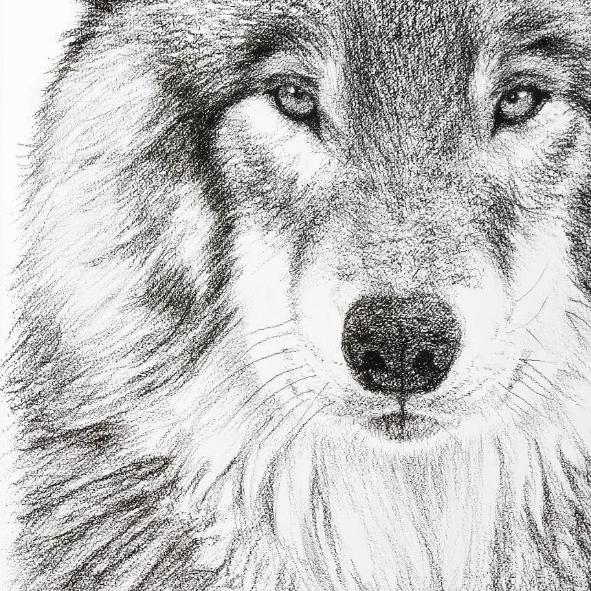 Le Portrait du Loup - Art Mural Animalier des Bois