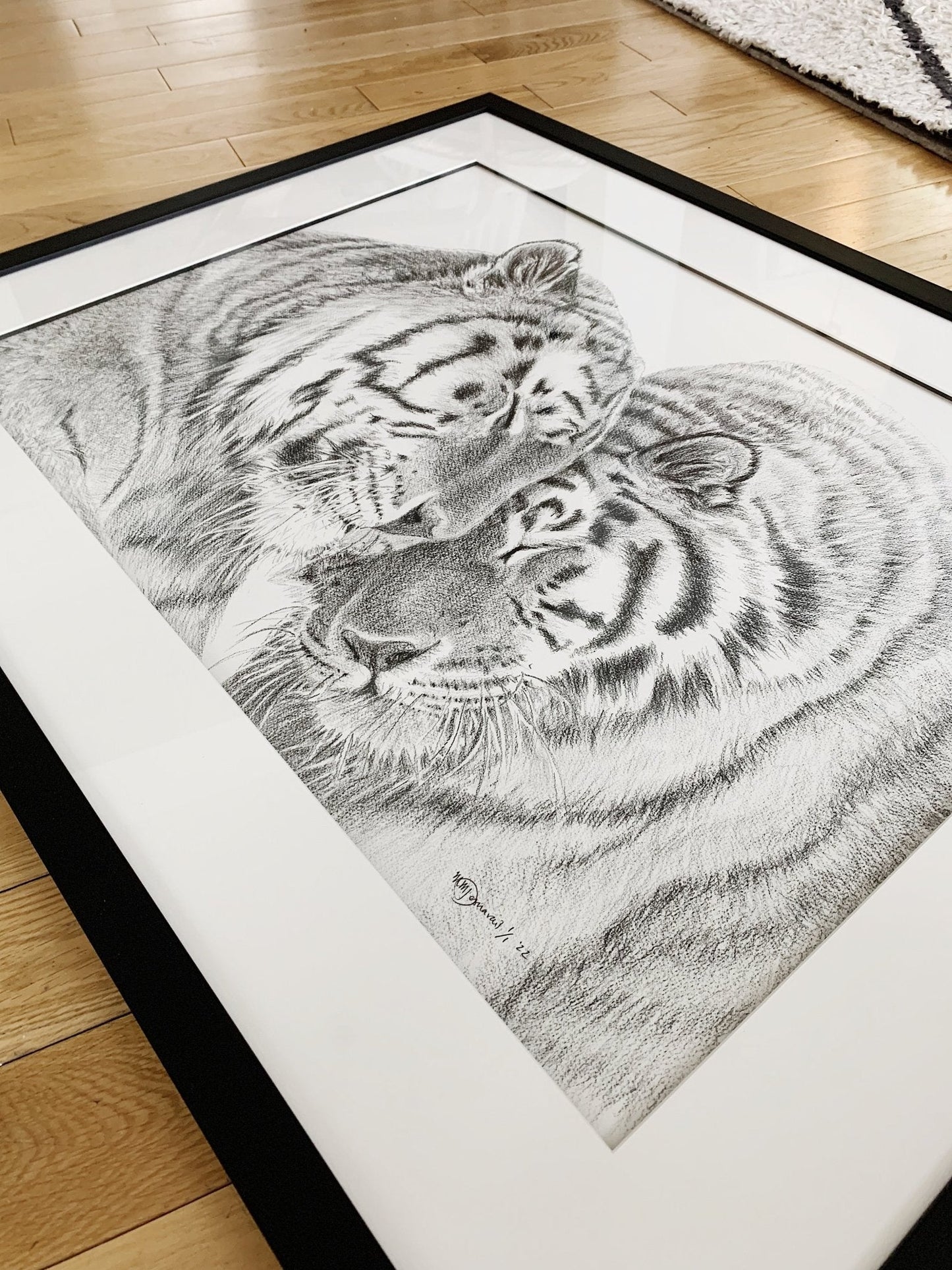 Tigres de l'Amour - estampe d'art animalier - en collaboration avec La Fondation du Zoo de Granby