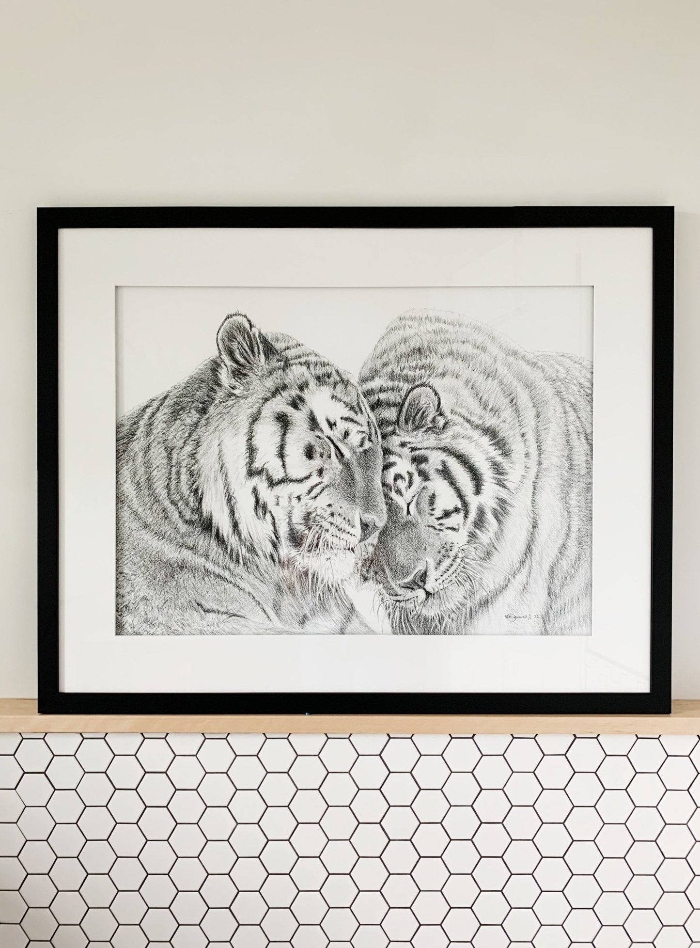 Tigres de l'Amour - estampe d'art animalier - en collaboration avec La Fondation du Zoo de Granby