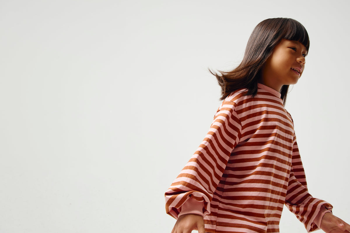 Grow With Me Shirt | Rust & Pink Stripes