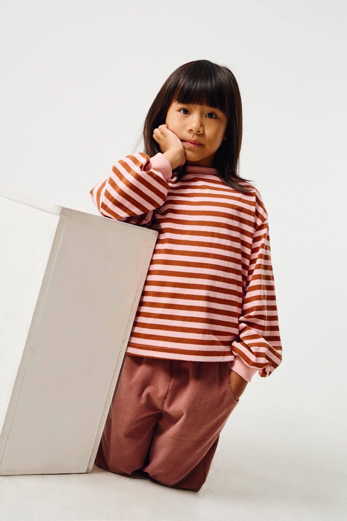 Grow With Me Shirt | Rust & Pink Stripes
