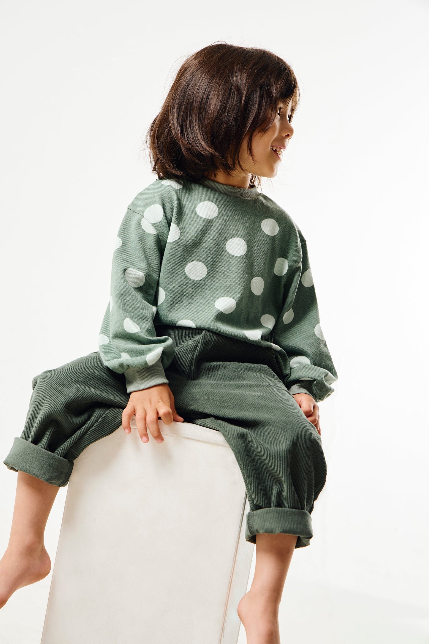 Grow With Me Shirt | Sage Green Dots
