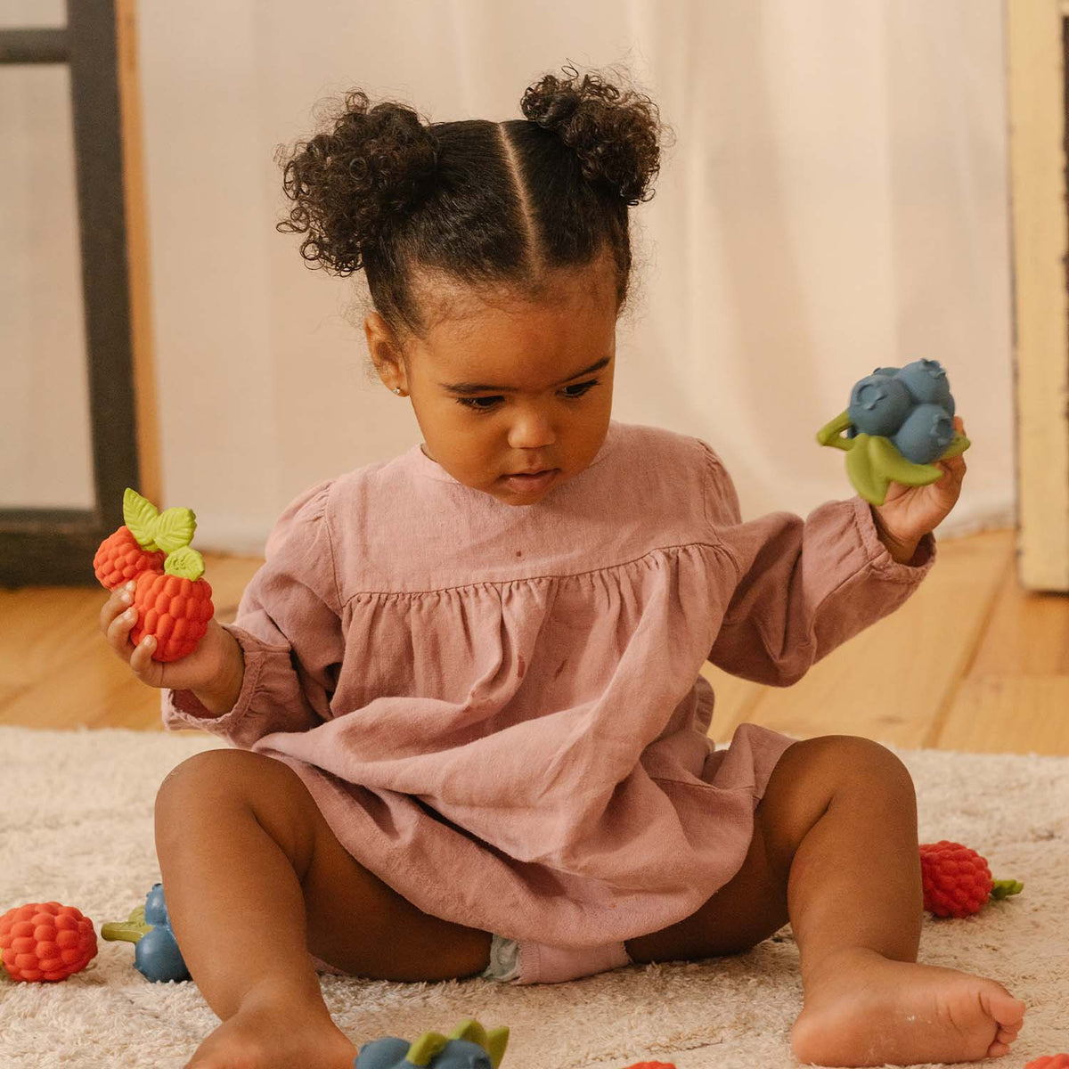 Valery the Raspberry Baby Natural Rubber Teether Toy