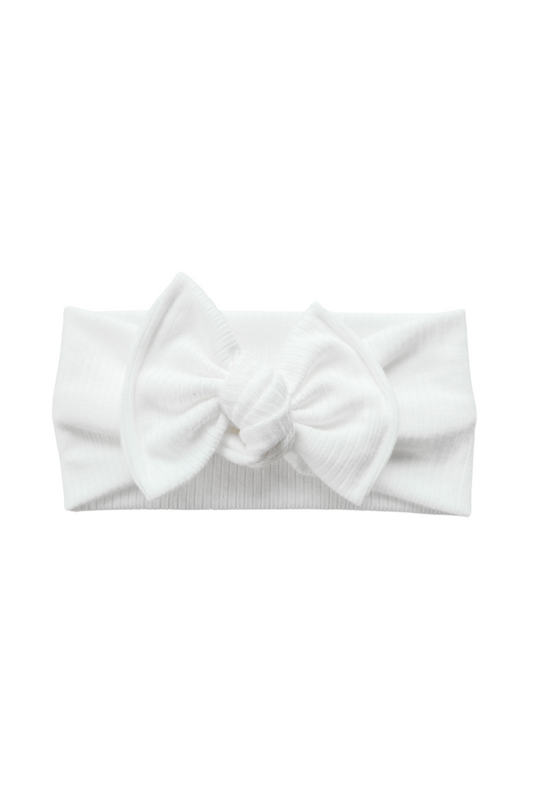 Modal Ribbed Headwrap | White (0-3 Years)