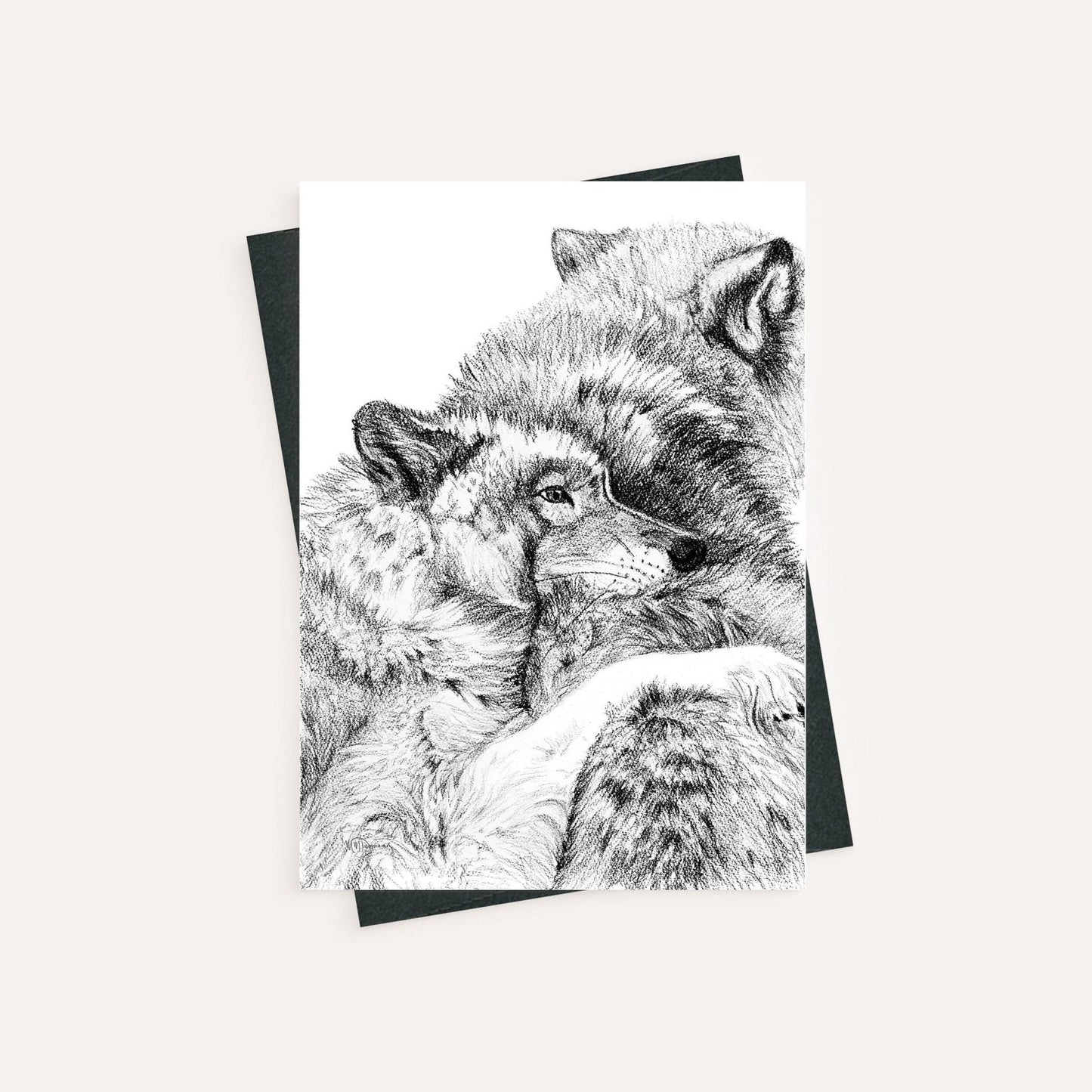 Câlins de loups - carte de vœux
