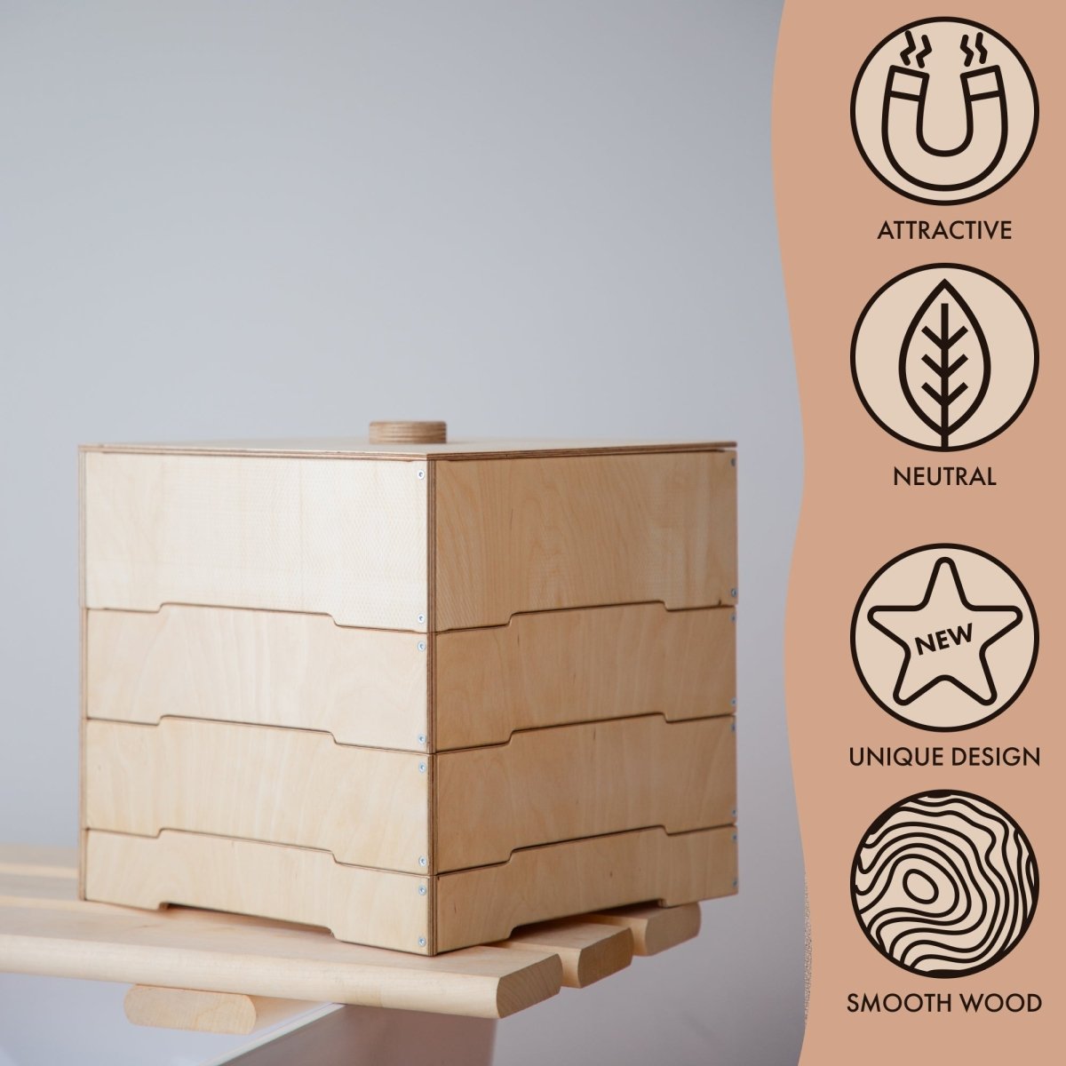 Rangement/trieur en bois pour jeu de construction