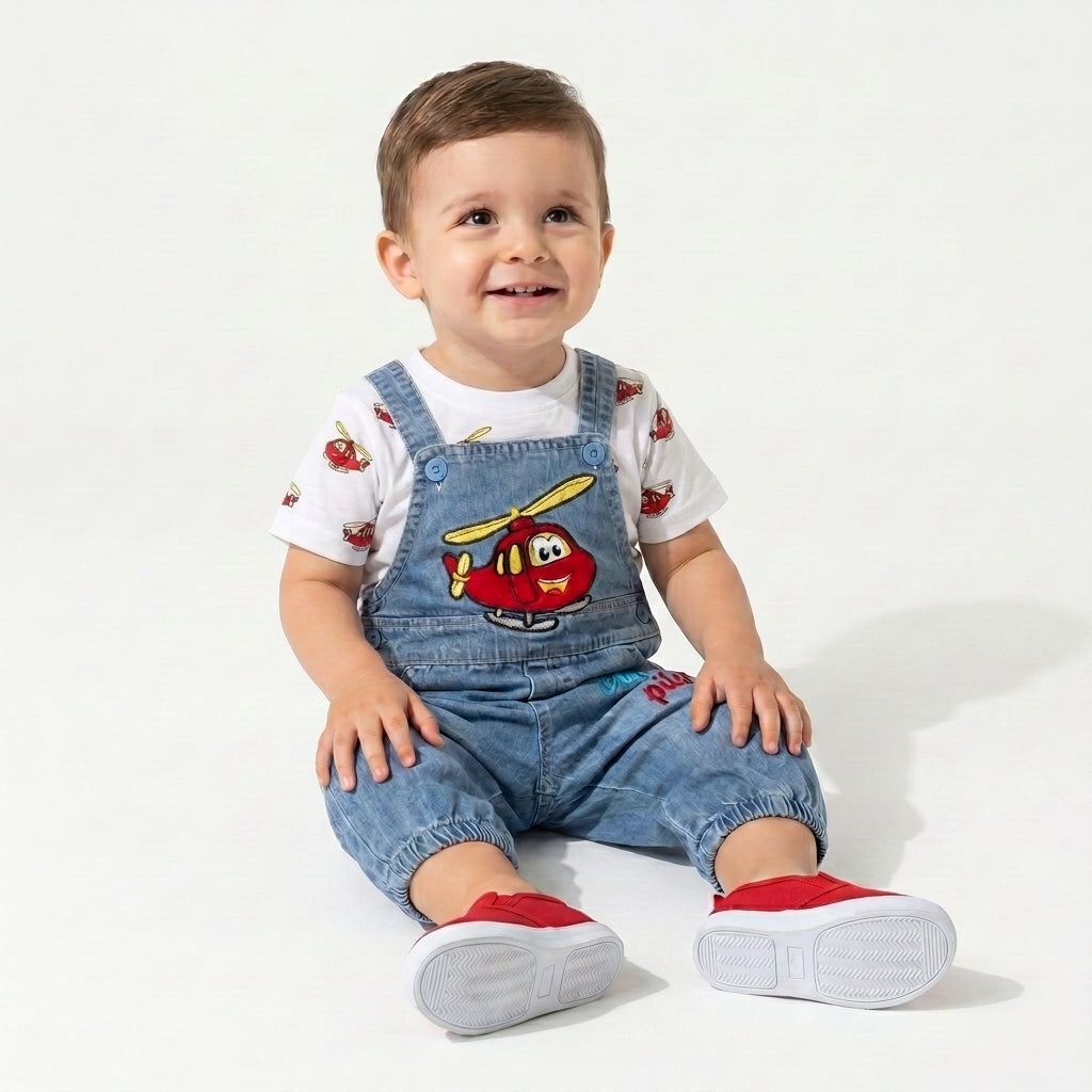 Série Denim – Ensemble bébé Petit Pilote