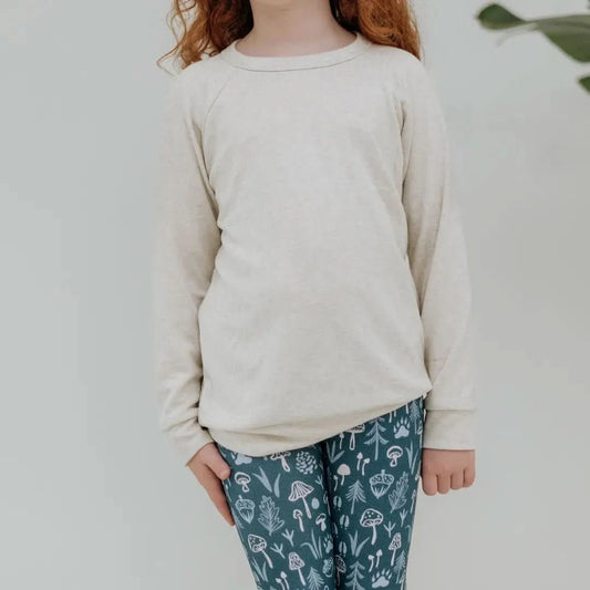 Youth Bamboo Raglan Pullover | Ash