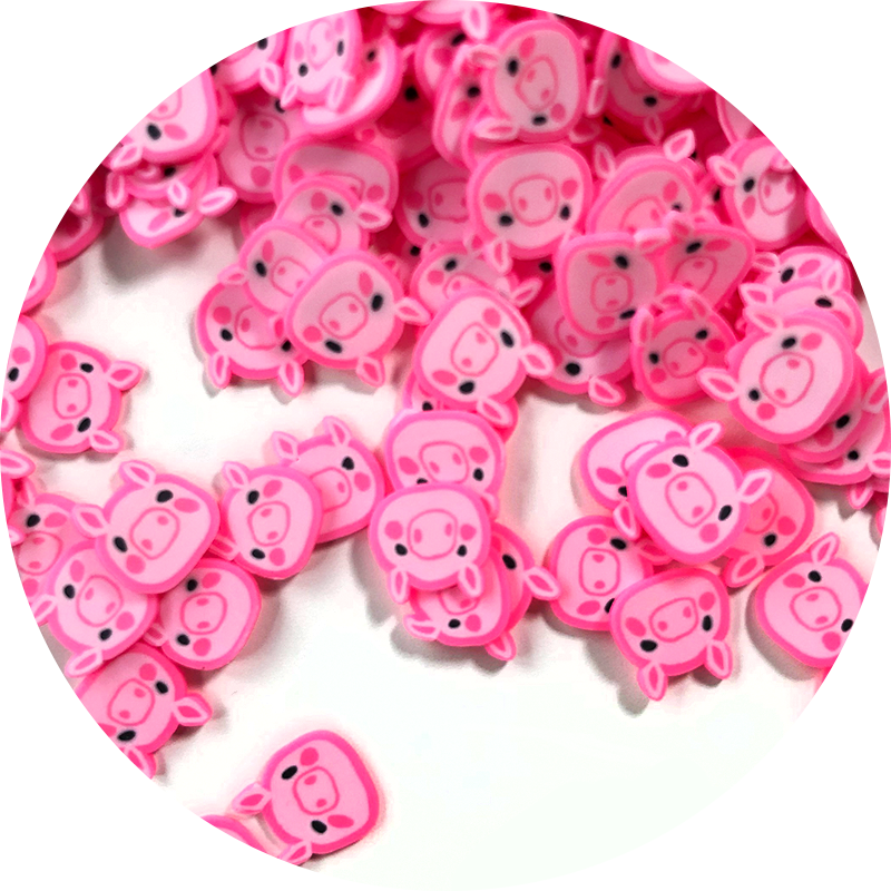 Tranches Fimo petits cochons roses