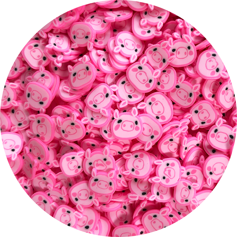 Tranches Fimo petits cochons roses