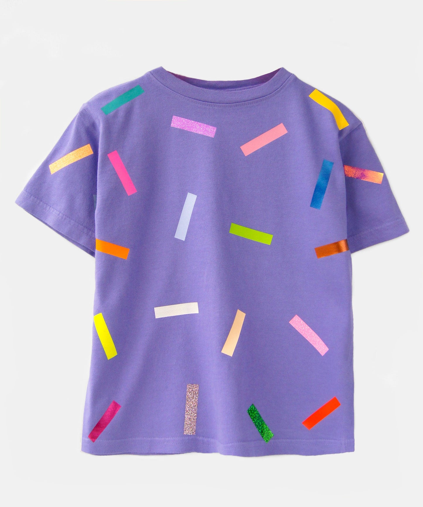 T-shirt enfant bleu-violet à confettis