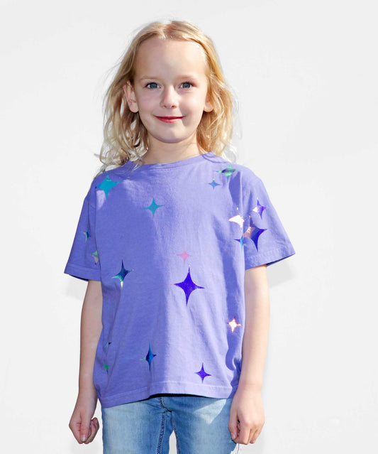 T-shirt enfant violet scintillant