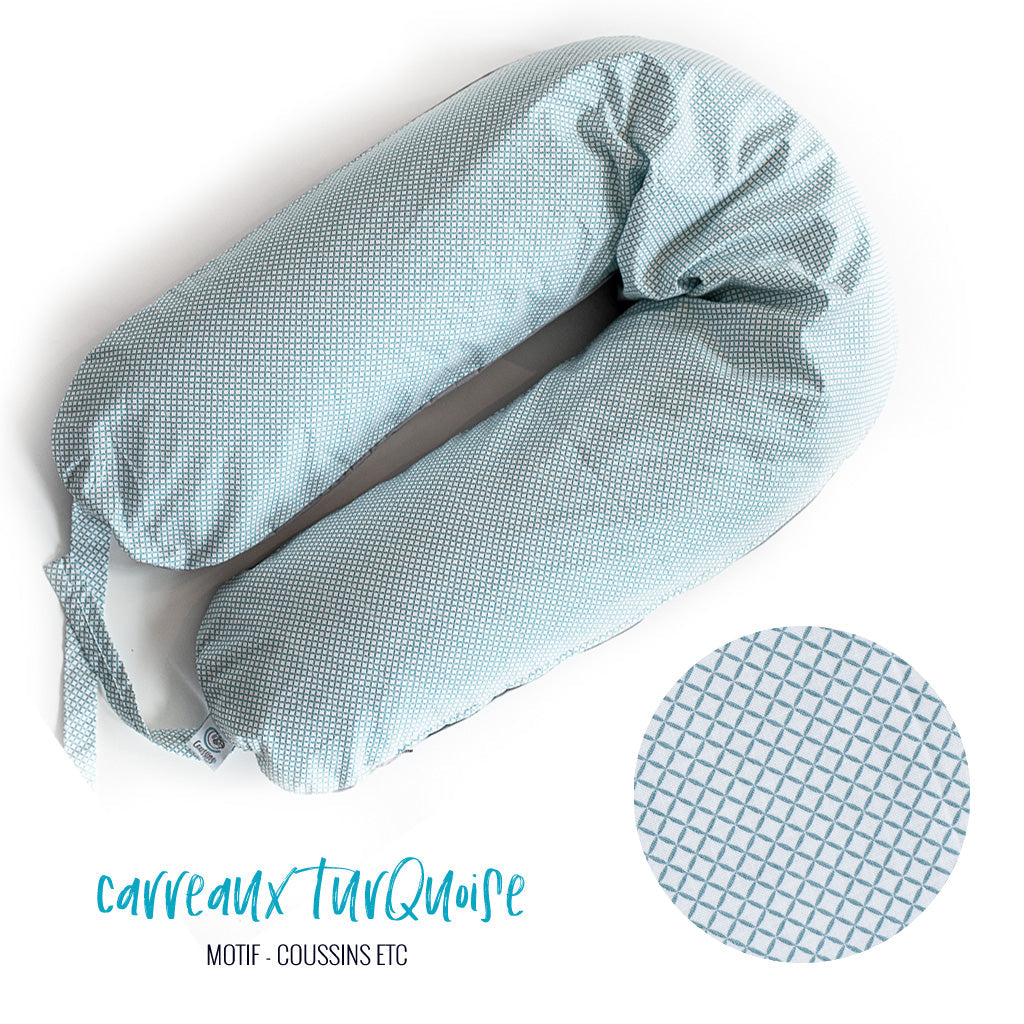 Coussin etc. "Carreaux Turquoises"